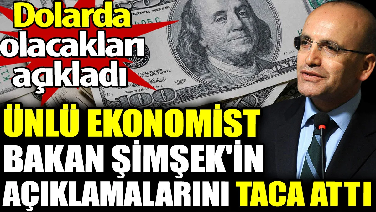 Ekonomist Mustafa Sönmez Bakan Şimşek’in açıklamalarını taca attı. Dolarda olacakları açıkladı