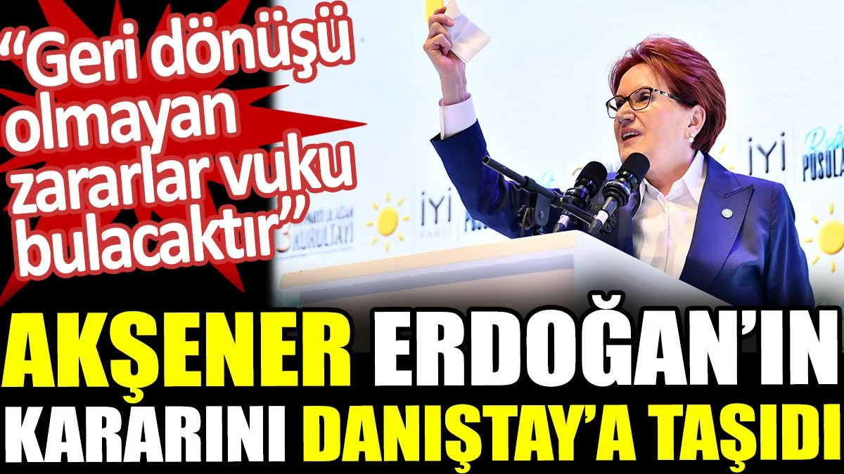 Meral Akşener, Erdoğan’ın ÖTV’yi artıran kararını Danıştay’a taşıdı